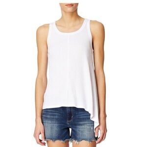 HABITUAL Fulton Asymmetrical Tank Top S Seamed Cotton Modal White NWT B1